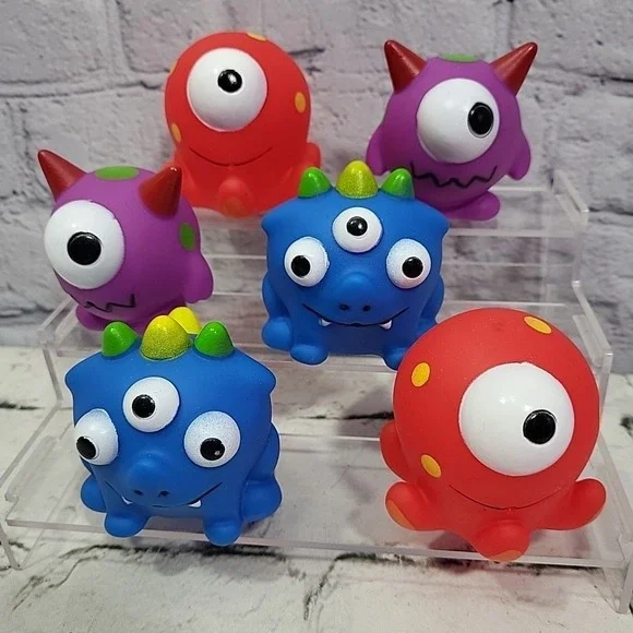 Bath Toys Rubber Monster Squirt‎ Tub Pool Floats Lot Of 6 Colorful