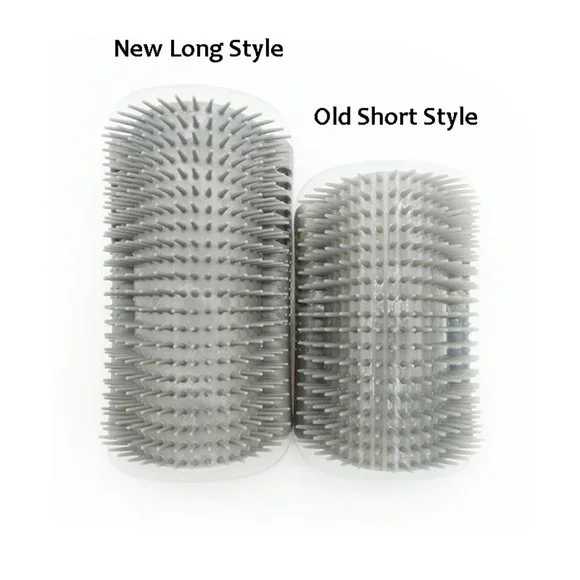Longer Style Cat Self Groomer Full Body Brush Corner Mount Grooming Comb Catnip