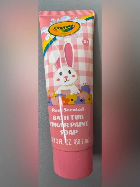 Crayola Pink Rose-Scented Bath Tub Finger Paint Soap Easter themed bunny spring