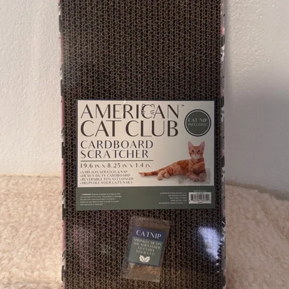 American Cat Club CardBoard Scratcher- Reversable, Files Nails, CATNIP INCLUDED