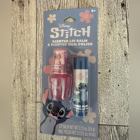 🌵 3/$15 Disney Stitch Scented Lip Balm & Nail Set ( see description)