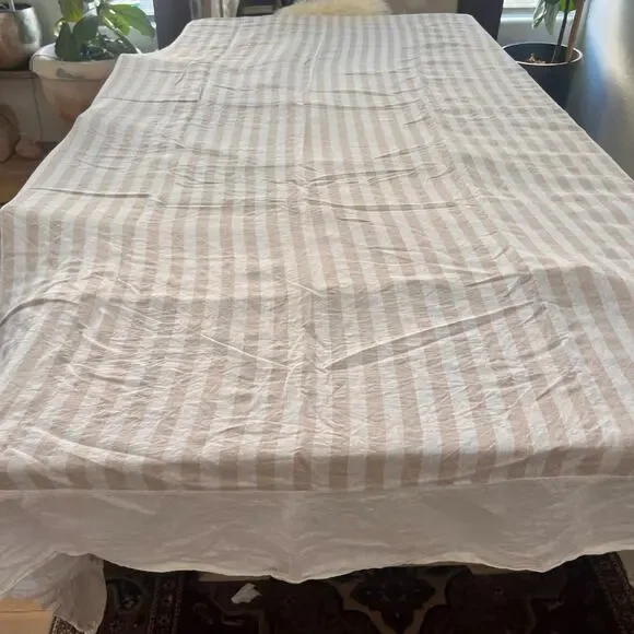 Brooklinen European Linen Duvet Cover Striped King Cali King Soft beige Ivory