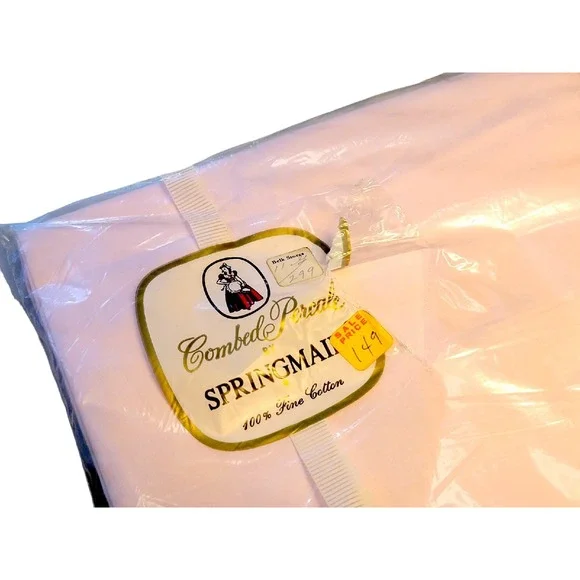 New Vintage Springmaid‎ Pale Pink Combed Cotton Percale Flat Sheet Twin