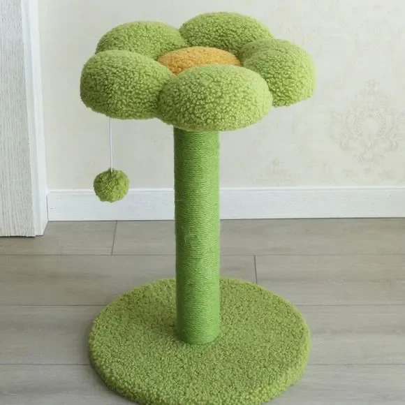 NWT- Cat Flower Scratching Post, Perch and Activity Tree with Teaser Ball Toy
