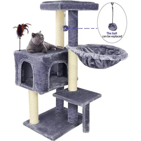 Cat Tree has Scratching Toy with a Ball Activity Centre Cat Tower Furniture