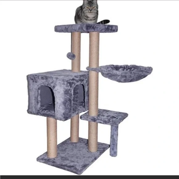 Cat tower Furniture Jute-Covered Scratching Posts with a Ball Active