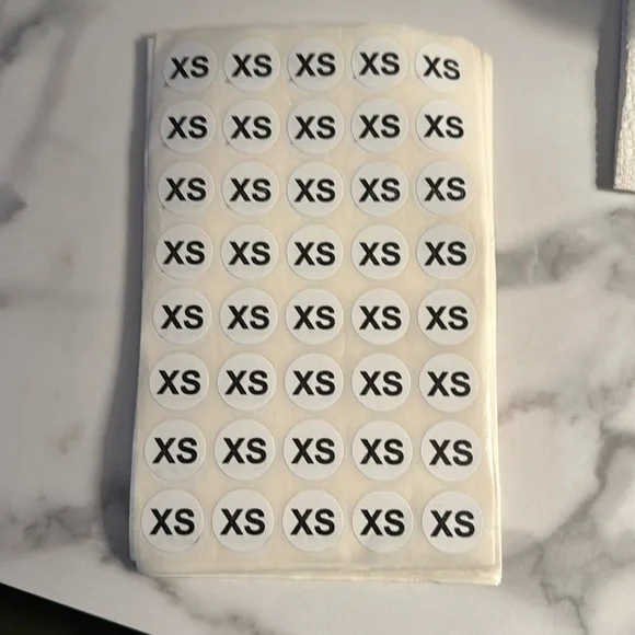 Size Stickers for Clothing