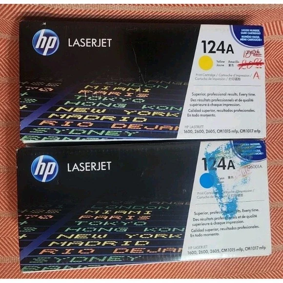 HP Q6002A 124A Blue Yellow Toner LaserJet 1600‎ 2600 2605 CM1015 1017 Sealed NEW