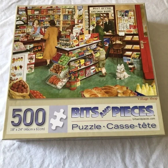 Bits And Pieces 500 Pc Puzzle “Village Shop” - Complete