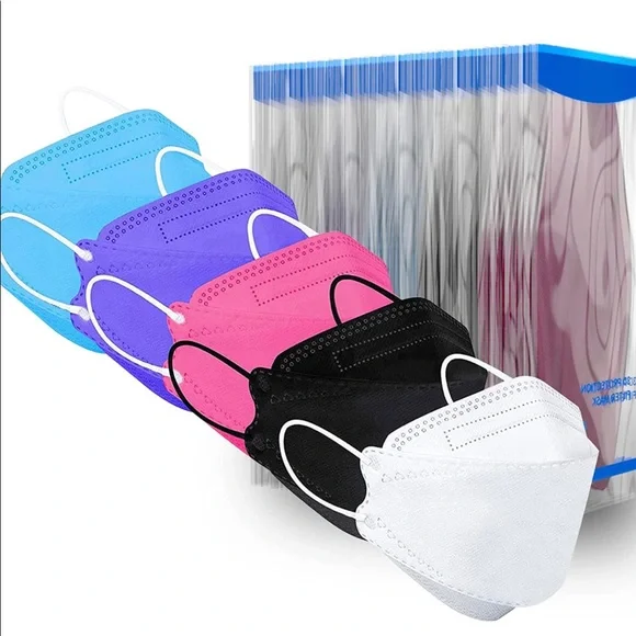 50PCS 3D Disposable 5-COLOR 4-Layer Face Masks For Adult Individually Pa…