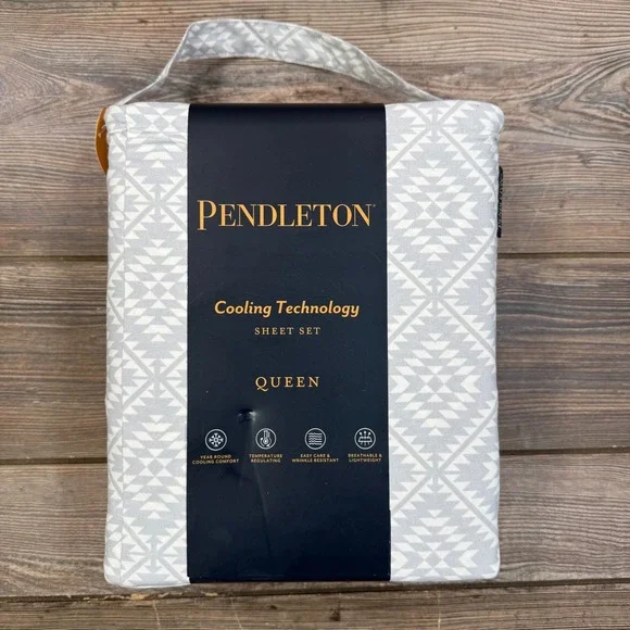 Pendleton Queen Sheet Set Light Gray Tucson Peak Cooling Technology New