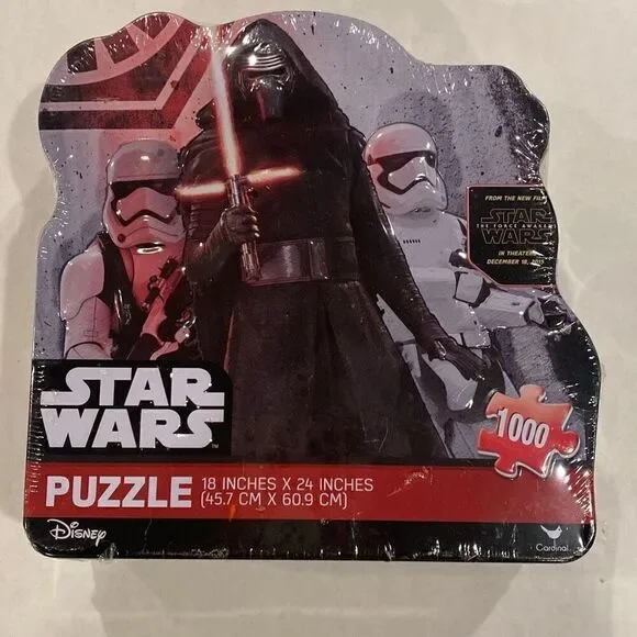 NEW Star Wars Jigsaw Puzzle 18”x24” The Force Awakens 1000 Pieces Collector Tin