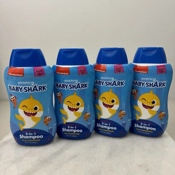 4 X Nickelodeon Pinkfong Baby Shark Ocean Berry Bliss 2 in 1 shampoo + Condition