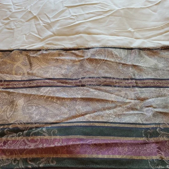 croscill king size bed skirt Gold Green Purple Paisley Damask Pattern 13