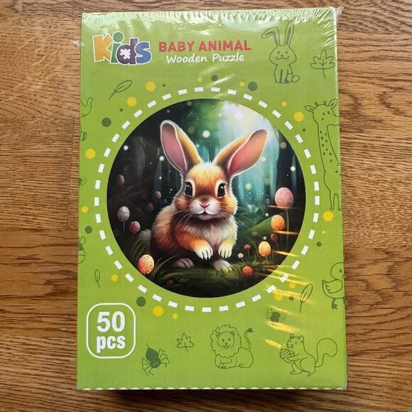 Kids Baby Animal Wooden Puzzle Cute Bunny