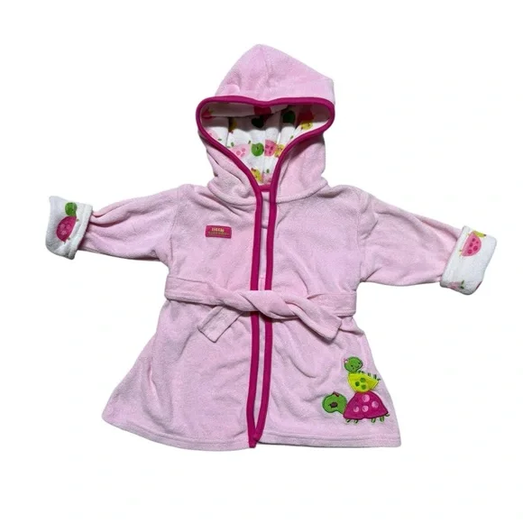 Carter's | Pink Baby Girl Cute Turtle Bathrobe with Hood | 0-9M