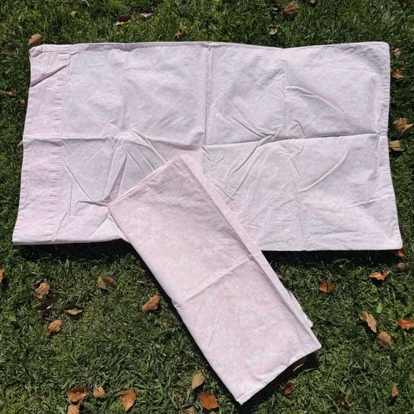Simply Shabby Chic Rose Slipper Cottage Standard Pillowcase Set Pink White GUC