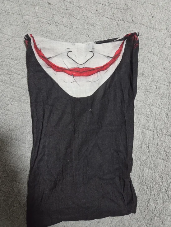 Graphic Joker Smile Black Tube Top Scarf
