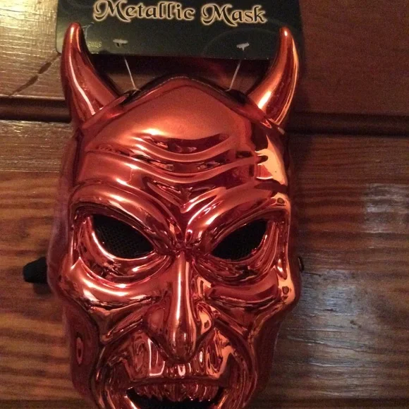 New adult Halloween metallic devil mask