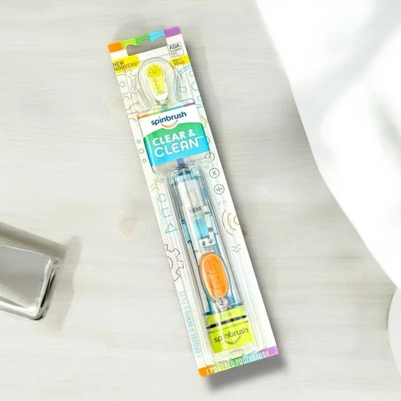 Kids Spinbrush See-Through Clear & Clean, Soft, Battery Powered‎ Toothbrush