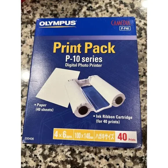 New Sealed Olympus Print Pack P-P40 Lot Of 2 Boxes Paper‎ & Ribbon