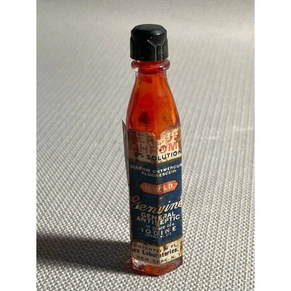 Vintage Paper Label Mercurochrome Bottle New York Avex Laboratories HW&D