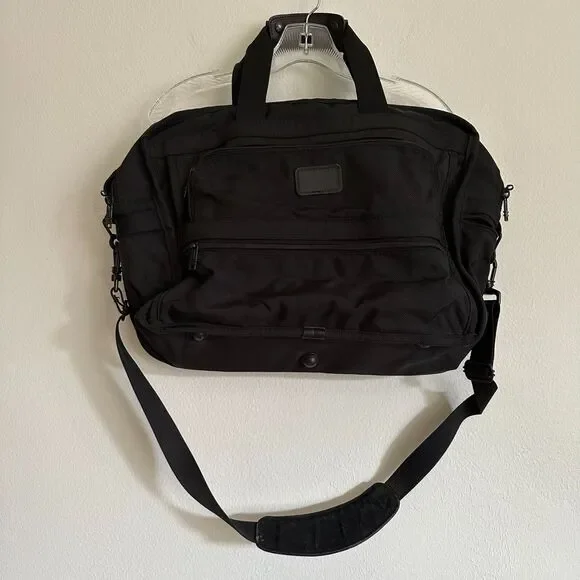 TUMI Black Nylon Bag Messenger Briefcase Laptop Travel Satchel Business