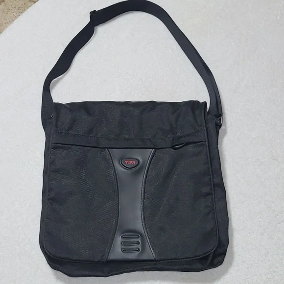TUMI Alpha Flap Body Bag Black In Canvas Material