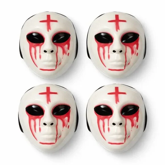 3/$20 Bundle🌈NEW Horror Nun Mask Bundle of 4 Adult Plastic Masks Red Cross Face