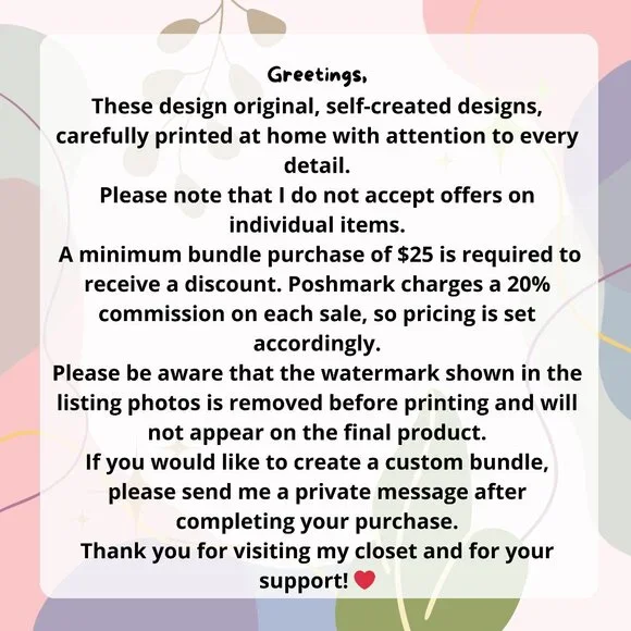 100 Pack POSHMARK THANK YOU Cards Personalized 3.5