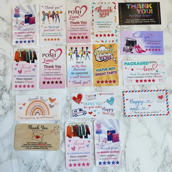 100 Thank You Cards insert business card