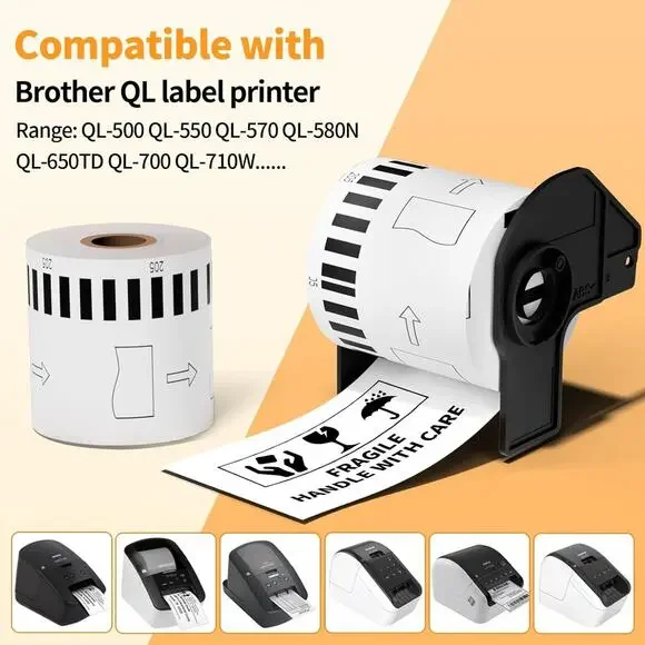 8-Pack Unistar - Brother QL Label Printer Continuous Label (2.4 in x 100 ft)