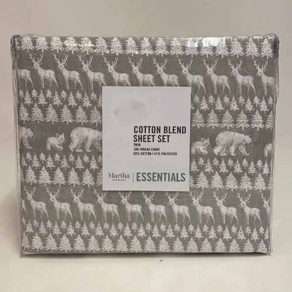 ‎Martha Stewart Gingham Flannel Sheet Set.