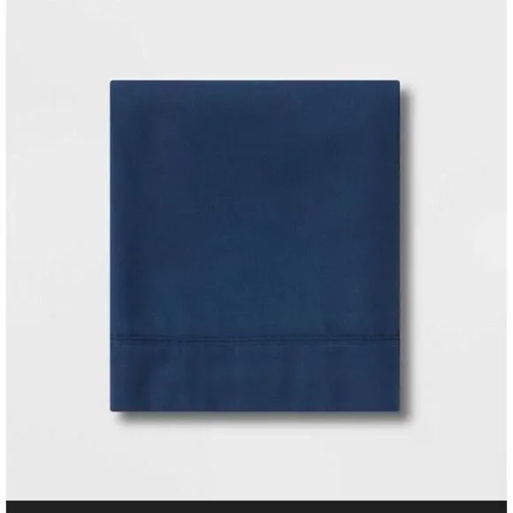 Threshold Blue Bed Flat Top Sheet