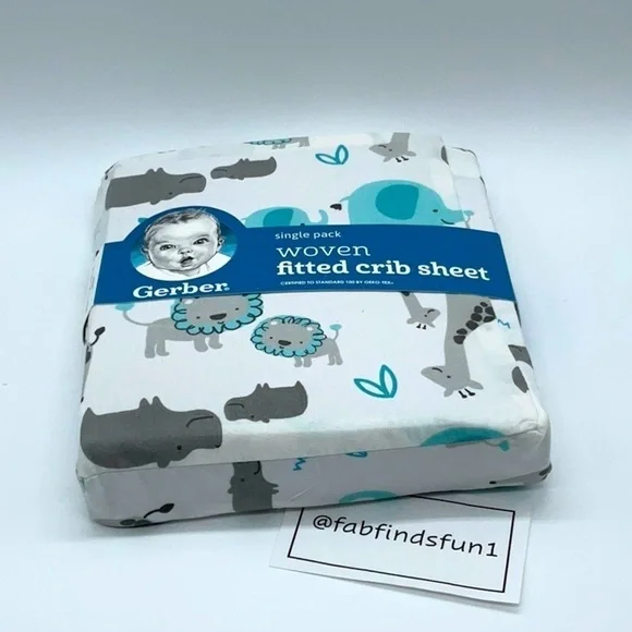 Gerber® Animals Fitted Crib Sheet in White