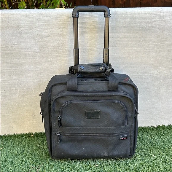 TUMI Alpha Rolling Laptop Briefcase Bag Ballistic Overnight Suitcase 2214D3 BLK