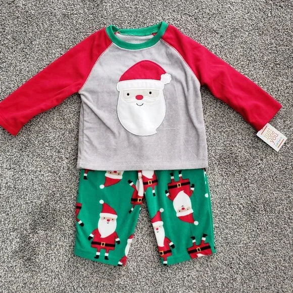 🛍️ BUNDLE ONLY *** Carters Just One You Santa Christmas PJs Pajamas Size 18m