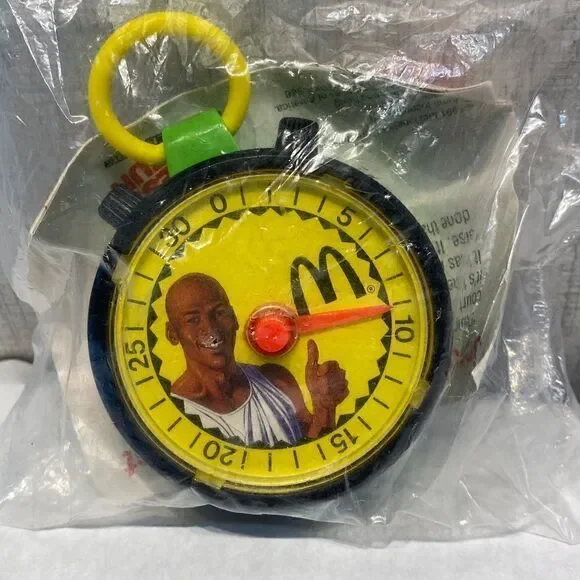 NIP Vtg Michael Jordan McDonald’s Happy Meal Toy Stopwatch 1991 NEW IN PACKAGE
