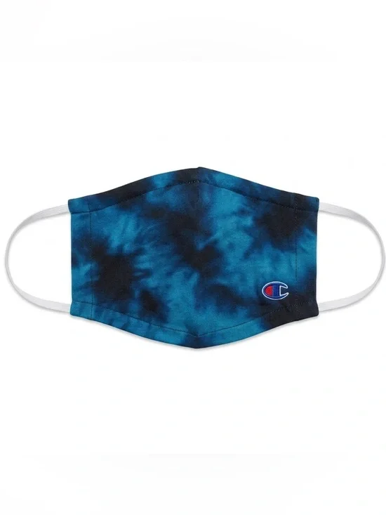 Champion Blue and Black Tie-Dye Face Mask