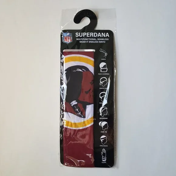 Redskins Superdana Face Covering, Cap, Headband, Hair Tie, Sweatband, Cu…