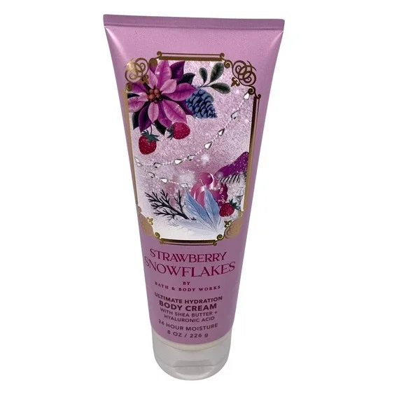 Bath & Body Works Strawberry Snowflakes Ultimate Hydration Body Cream 8 oz