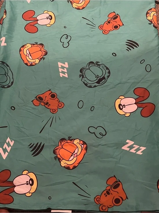 Nickelodeon Garfield Twin Flat Sheet Teal