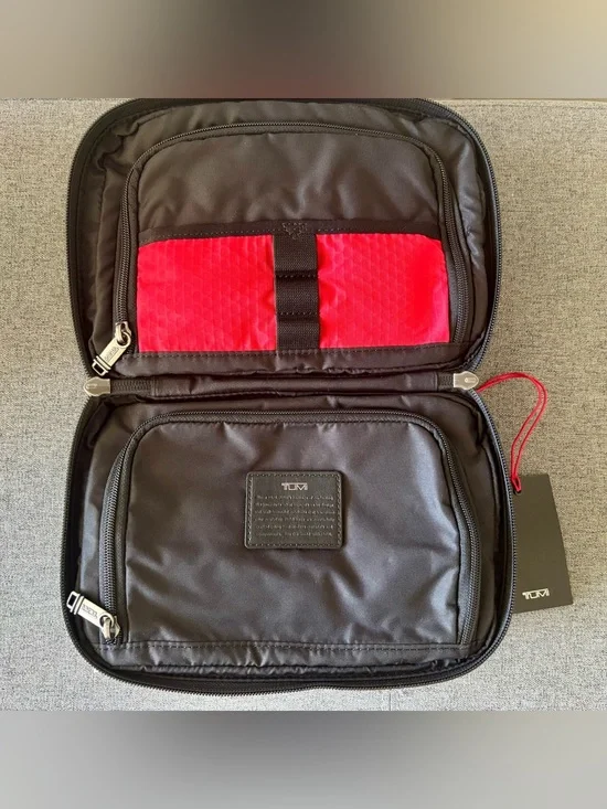 Tumi Taupe and Black Toiletry Kit