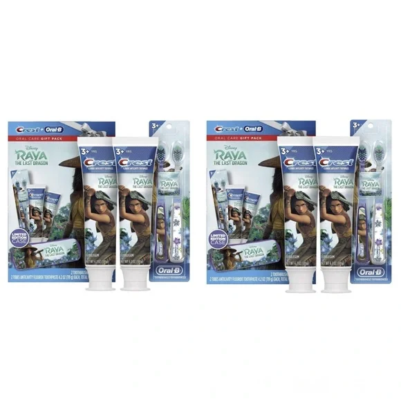 Lot of 2 Crest Oral-B Disney's Raya And The Last Dragon Holiday 4Pc Set
