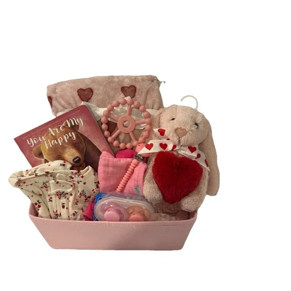 Baby Shower Gift Basket For Girl & New Mom Blanket Plush Book Outfit‎ Essentials