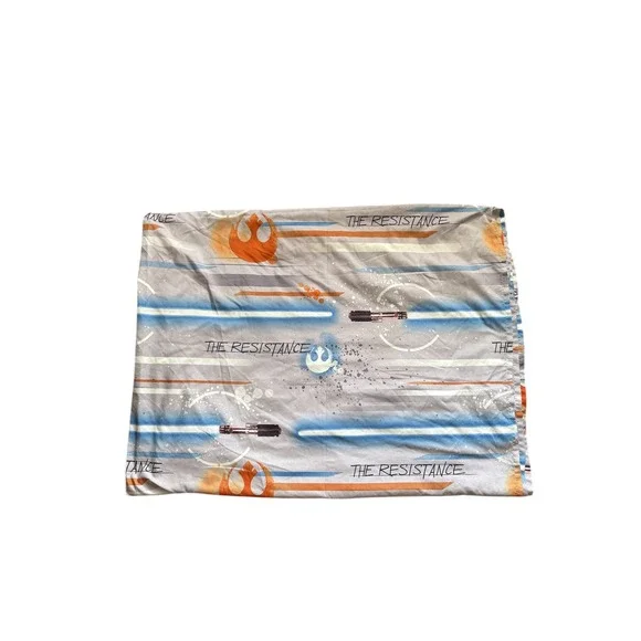 Star Wars Twin Flat Sheet The‎ Resistance Lightsaber Gray Blue Orange