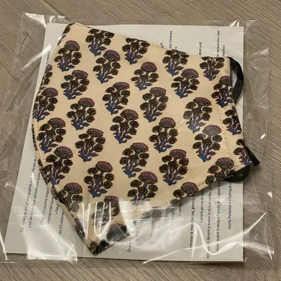 Tory Burch Printed Two Layer Adjustable Face Mask New Limited Print