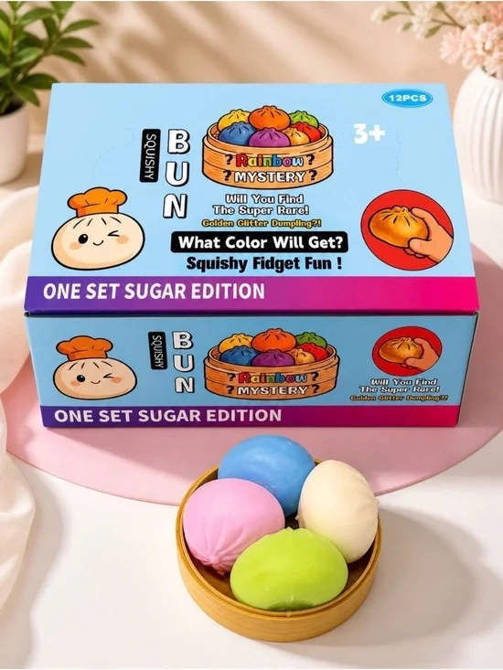 Squishy Dumplings Sugar Edition 4 in 1 Rainbow 🌈 Mystery One Set