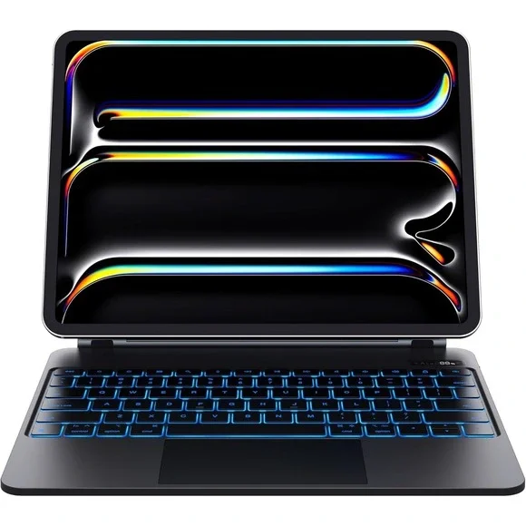 CHESONA iPad Pro 13 Case Keyboard Backlit Trackpad Floating Stand Black