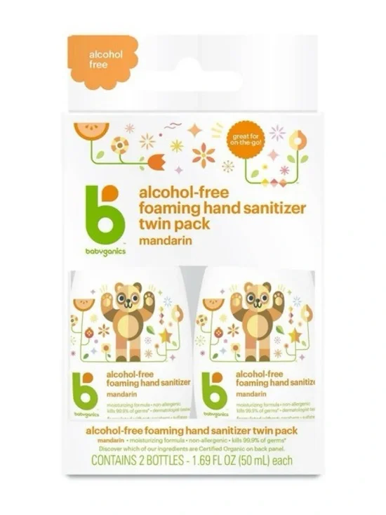 Babyganics Alcohol-Free Foaming Hand Sanitizer Twin Pack - Mandarin